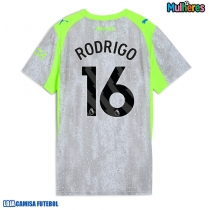 Camisa de Futebol Manchester City Rodri Hernandez #16 Equipamento Alternativo Mulheres 2025-26 Manga Curta